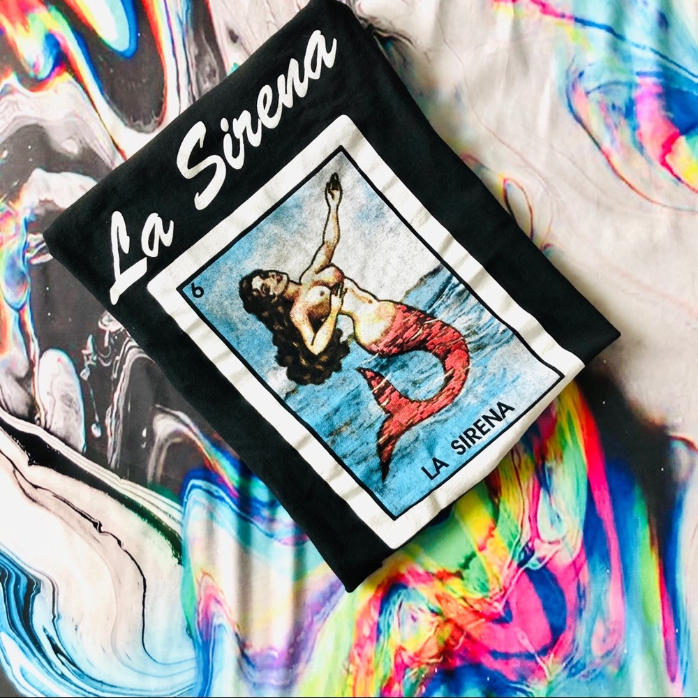 Vintage Style La Sirena Lotería Unisex M